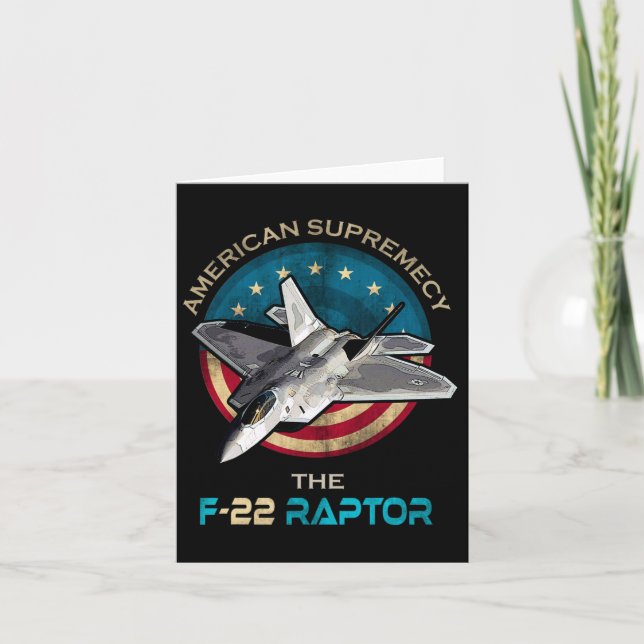 Carte F22 Raptor American Patriotic Fighter Jet 4ème De  (Devant)