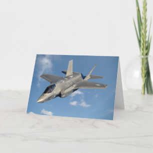Carte F-35 Lightning II Panther Jet Fighter dans le ciel