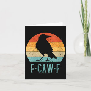 Carte F-caw-f Black Crow Black Bird Retro Sunset