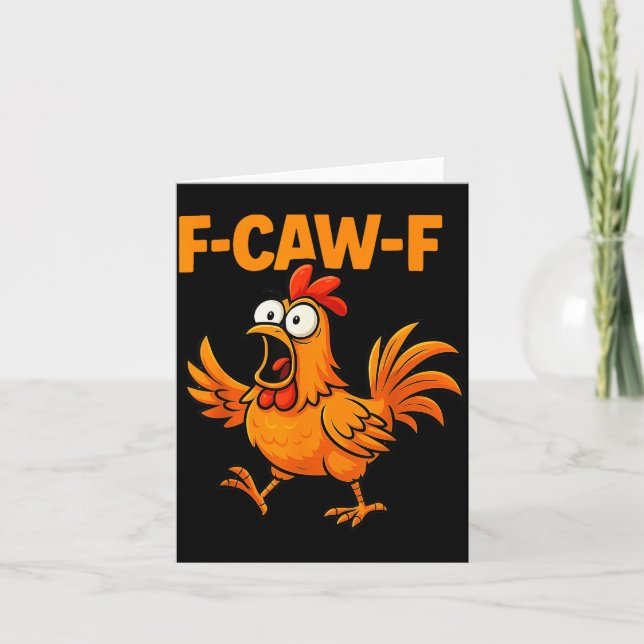 Carte F-caw-f Crow Funny Fcawf Black Bird Chicken Meme G (Devant)
