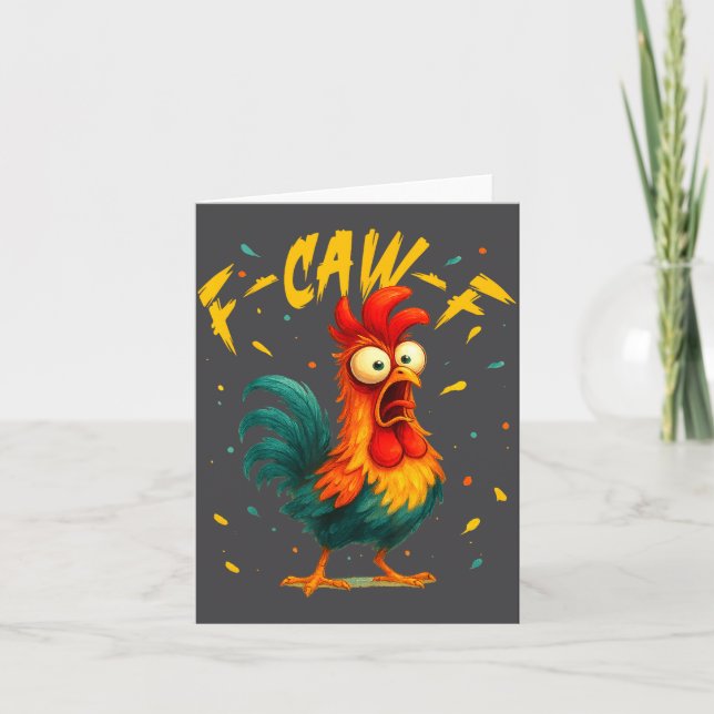 Carte F Caw F Rooster Funny Bird Chicken Whisperer Fawk  (Devant)