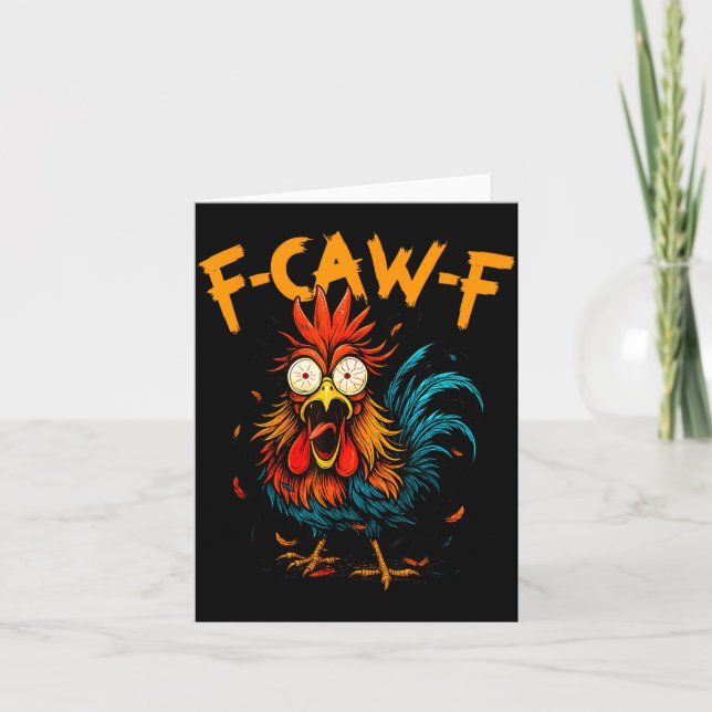Carte F Caw F Rooster Funny Bird Fcawf Chicken Coffee  (Devant)