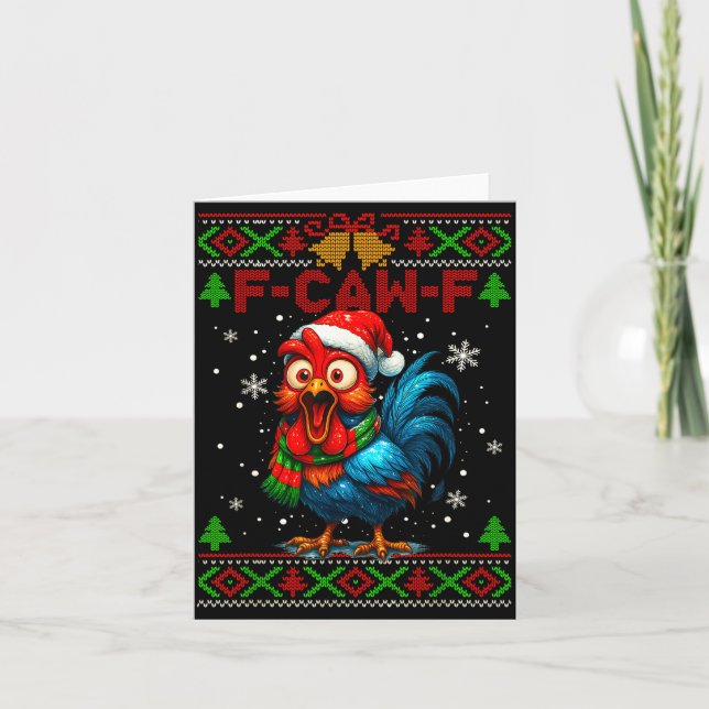 Carte F Caw F Rooster Funny Bird Fcawf Chicken Whisperer (Devant)