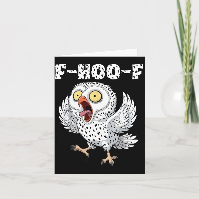 Carte F-hoo-f Owl Meme – Funny Screaming Owl Bird Meme G (Devant)