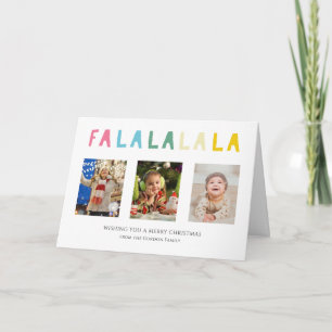 Carte Fa La Christmas Cute Pastel 3 Photo Collage