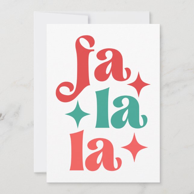 Carte Fa La La - Festive vacances Typographie Design (Devant)