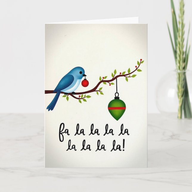 Carte Fa La La Holiday Bird Card (Devant)