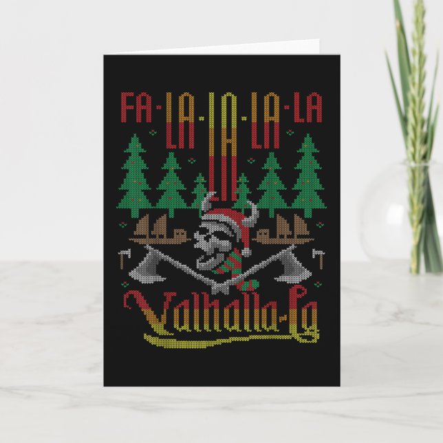 Carte Fa-La-La-La Valhalla-La Viking Norvégien Laid (Devant)