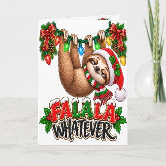 Carte Fa La La Quoi Qu'il En Soit Drôle Paresseux Noël