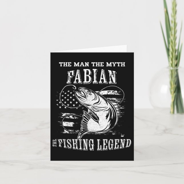Carte Fabian Man Myth Fishing Legend Nom personnalisé (Devant)