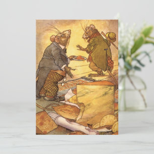 Carte Fable d'Ésope vintage, Souris de campagne, Souris 