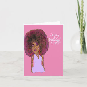 Carte Fabuleuse Soeur Africaine Américaine Heureuse Anni