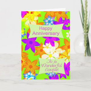 Carte Fabuleux anniversaire de fleurs pour un couple