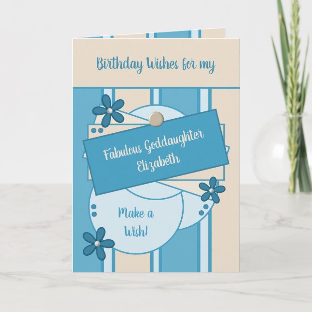 Carte Fabuleux Godgirl voeux d'anniversaire bleu (Devant)