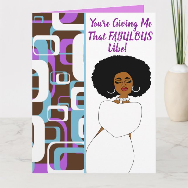 Carte Fabuleux Vibe ! Anniversaire afro-américain ! (Devant)