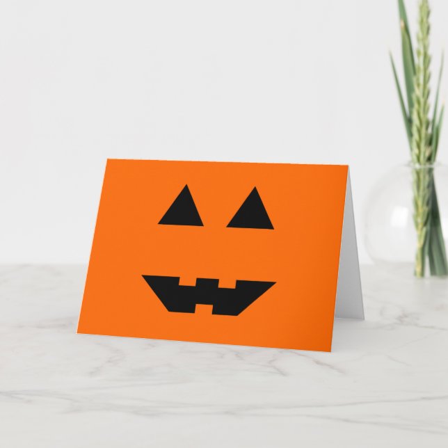 Carte Face Citrouille Halloween (Devant)