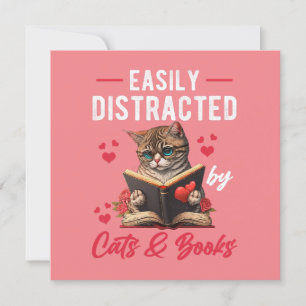 Carte Facilement distrait par les chats et les livres