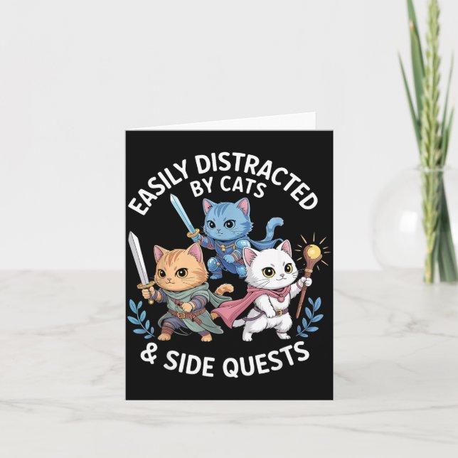 Carte Facilement distrait par les chats et les quêtes se (Devant)