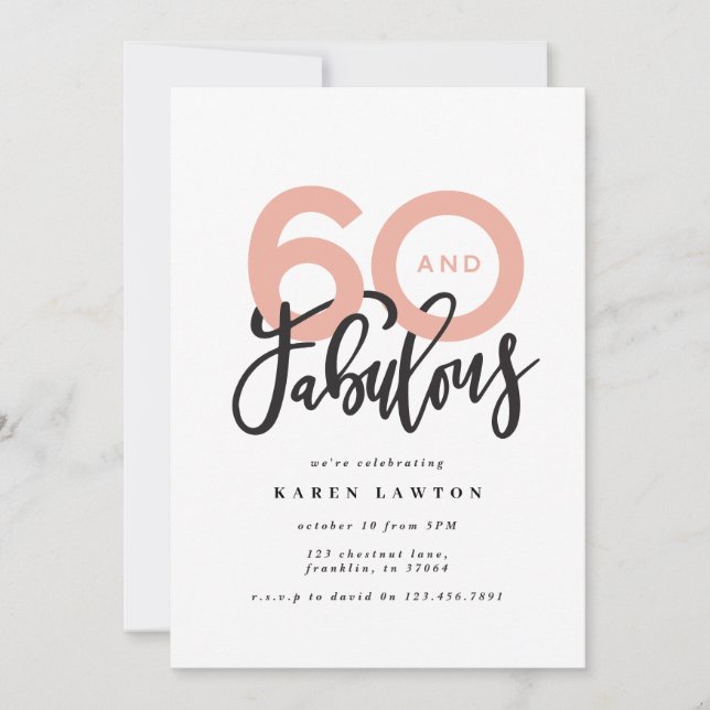 Carte Faire 60 look bon anniversaire de typographie mode (Devant)