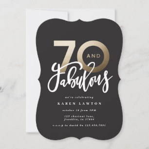 Carte Faire 70 belle or d'anniversaire moderne