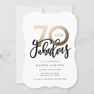 Carte Faire 70 belle or d'anniversaire moderne