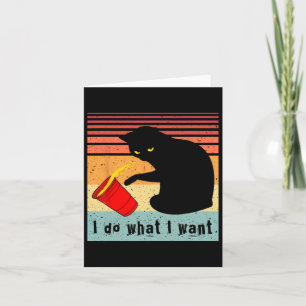 Carte Faire Ce Que Je Veux Vintage Chat Rouge Coupe Drôl