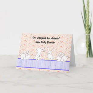 Carte faire-part d'adoption de lapins