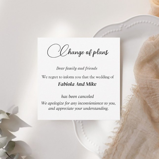 Carte faire-part d'annulation de mariage personnal (Créateur téléchargé)