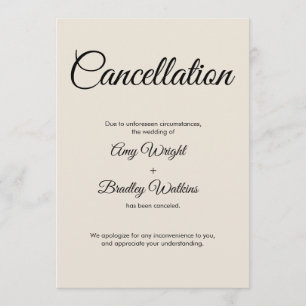 Carte Faire-part d'annulation Mariage