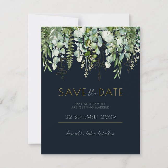 Carte Faire part de conservation de Eucalyptus et Navy (Devant)