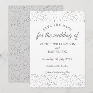 Carte Faire part de date de mariage Silver Stardust Conf