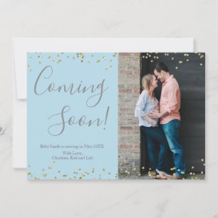 Carte Faire-part de grossesse Gold Confetti sur Bl