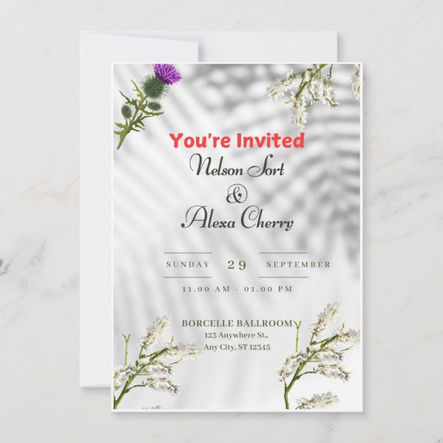Carte faire-part de mariage (Devant)