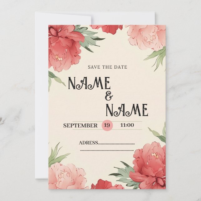 carte faire-part de mariage (Devant)