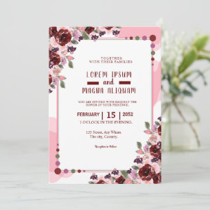 Carte faire-part de mariage Aquarelle Modèle de lu