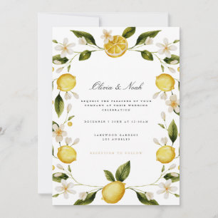 Carte Faire-part de mariage au citron méditerranée