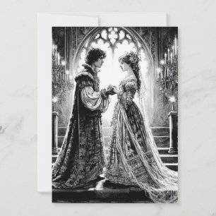 Carte faire-part de mariage - Black White Romeo Ju