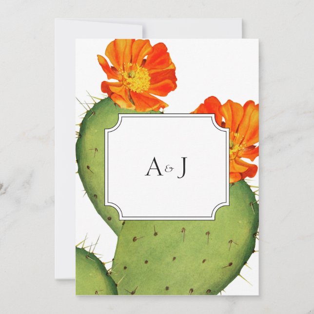 Carte faire-part de mariage Cactus (Devant)