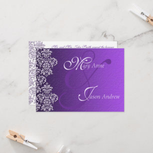 Carte Faire-part de mariage Damask Royal Purple