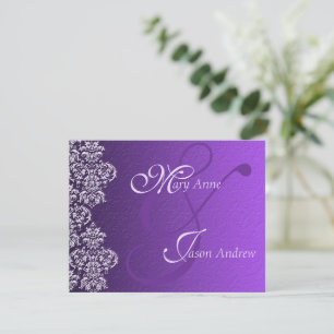 Carte Faire-part de mariage Damask Royal Purple