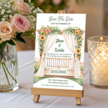 Carte Faire-part de mariage d'aquarelle stade flor