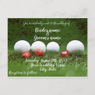 Carte Faire-part de mariage de golf avec balle de 