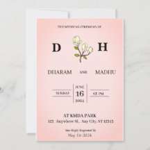 Carte faire-part de mariage de style vintage