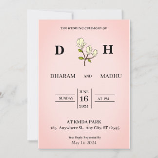 Carte faire-part de mariage de style vintage