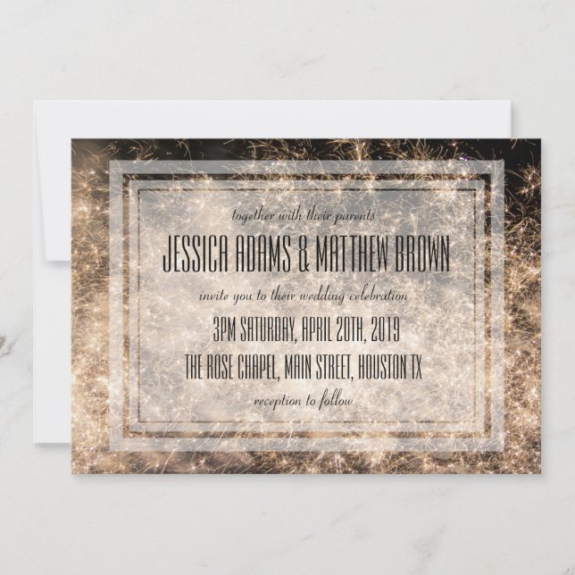 Carte Faire-part de mariage Fireworks (Devant)