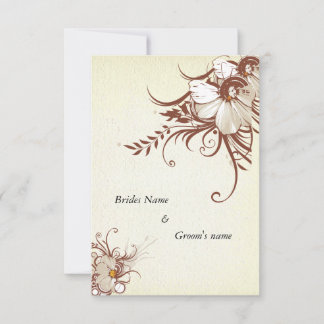 Carte faire-part de mariage florale ancienne de 3,
