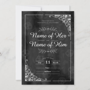 carte faire-part de mariage gothique