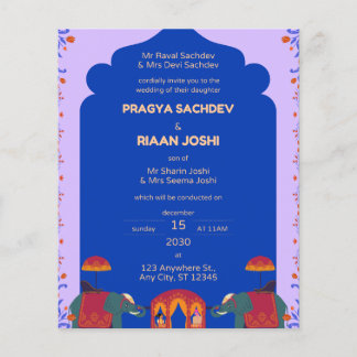 Carte Faire-part de mariage indienne