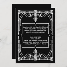 Carte Faire-part de mariage noire personnalisée