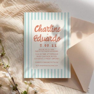 Carte Faire-part de mariage Pastel Retro